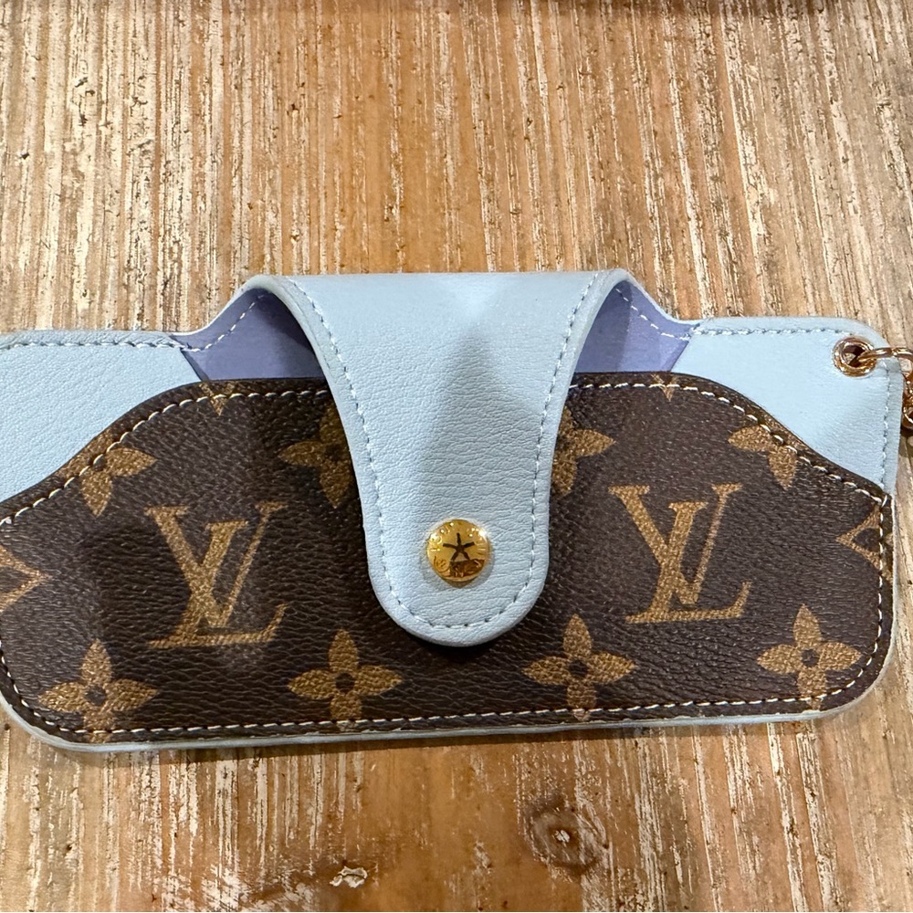 Designer Blue and Brown Monogram Key Holder